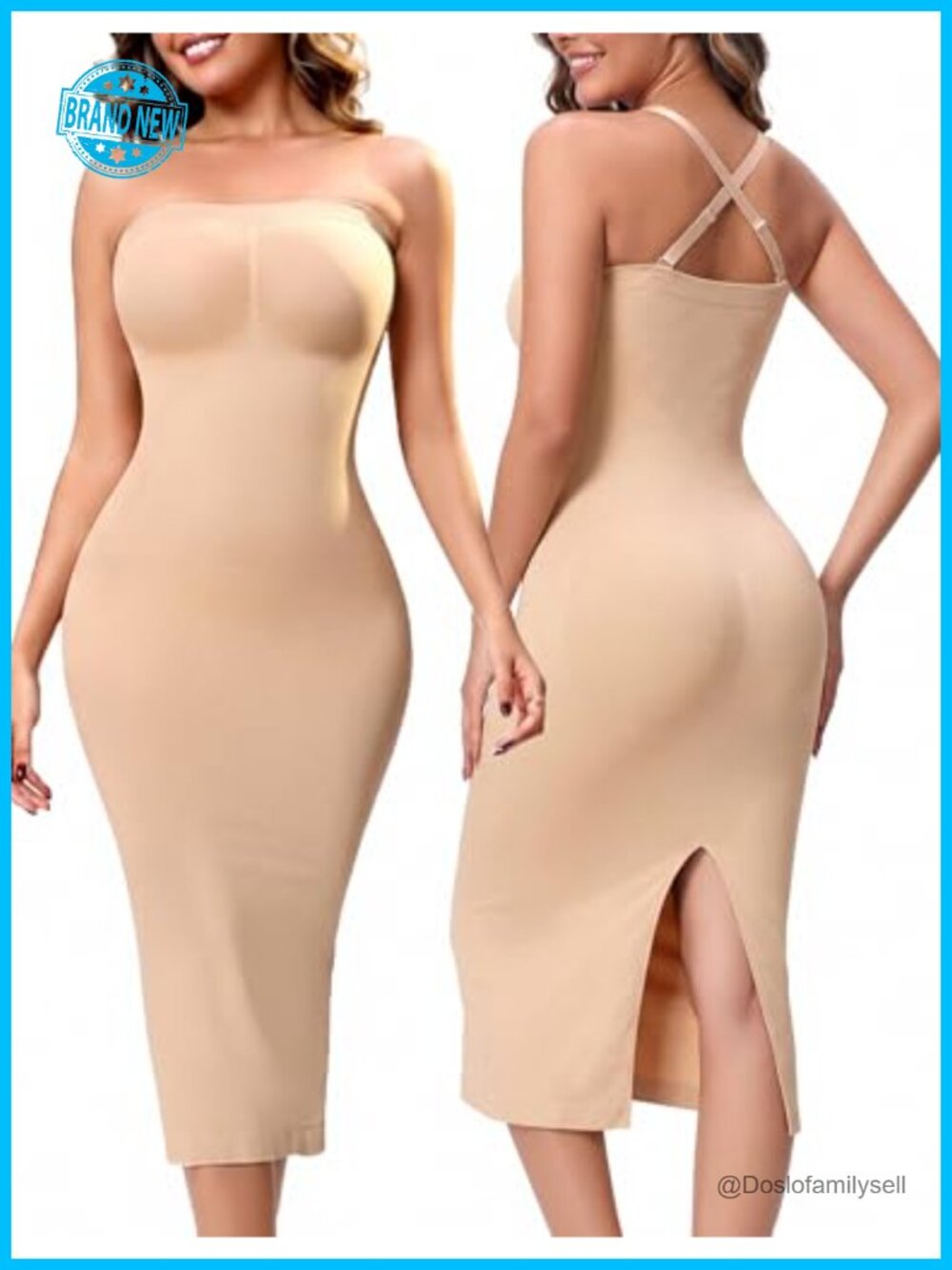 Strapless Shapewear Slip Tummy Control Full Slip Dress Seamless